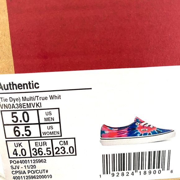 💖MEGA SALE💖 VANS Authentic Tie Dye Multi Canvas  Women's  VN0A38EMVK shoes - Picture 7 of 13